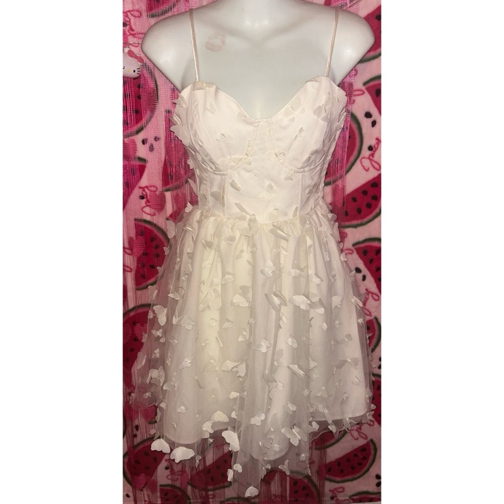 🤍 Anthropologie Butterfly Embellished Mini Dress